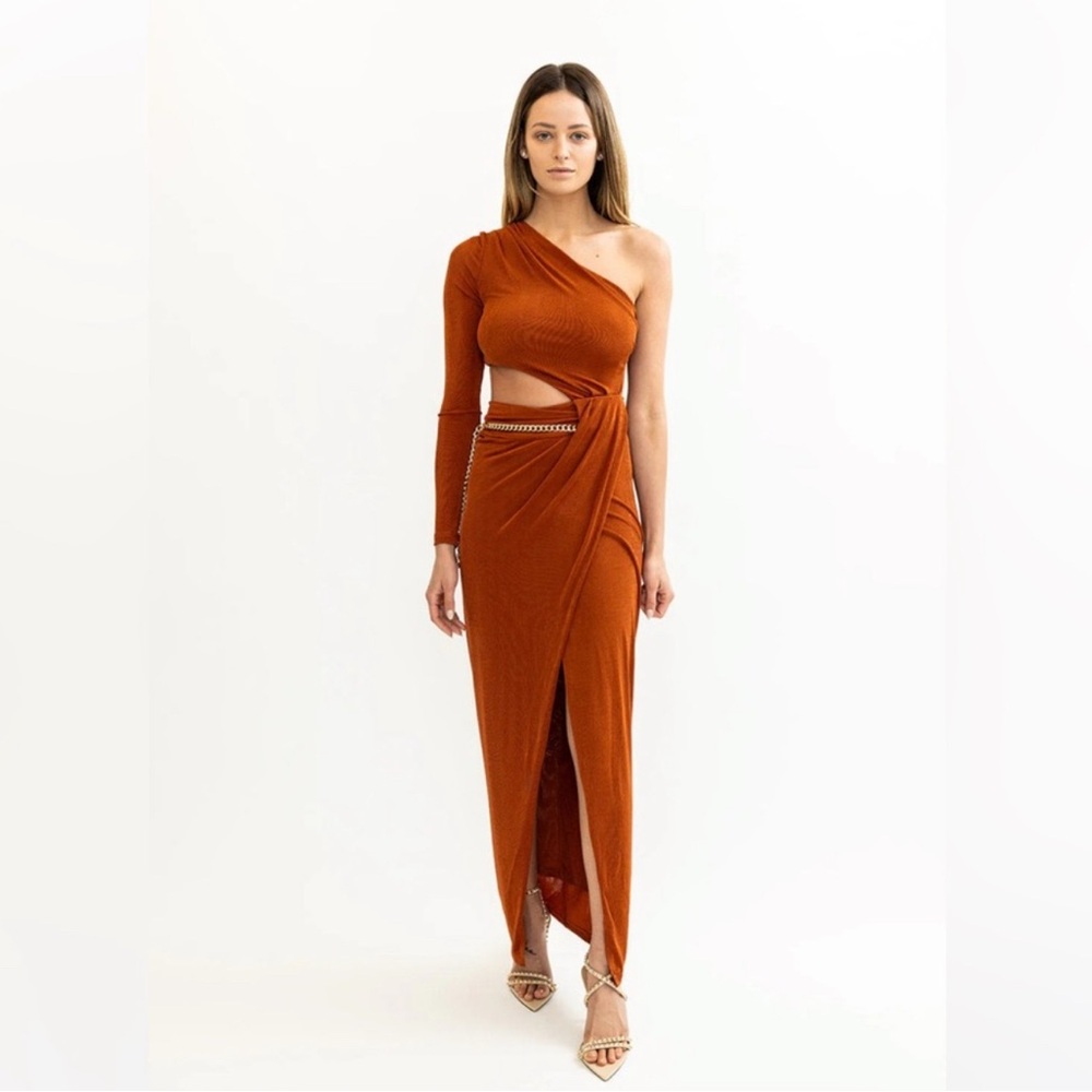 NWT Torn by‎ Ronny Kobo Everleigh One Shoulder Cut Out Dress Sz Medium $228